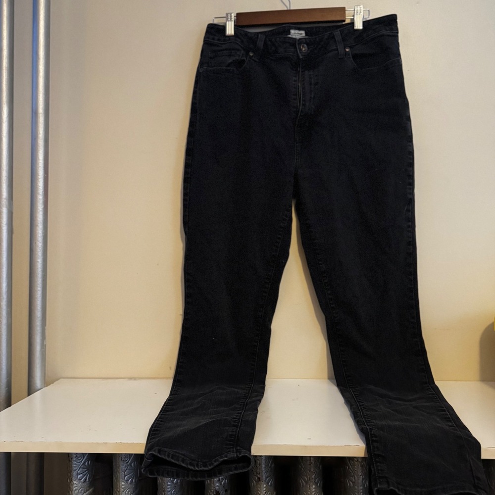 L.L.Bean Women's Sz 14 Tall Black Classic Fit Jeans Fall Denim Capsule Staples